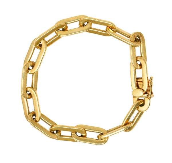 Tiffany & Co. 1960's 14 Karat Yellow Gold Paperclip Chain Vintage Link Bracelet Wilson's Estate Jewelry