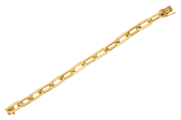 Tiffany & Co. 1960's 14 Karat Yellow Gold Paperclip Chain Vintage Link Bracelet Wilson's Estate Jewelry
