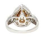Contemporary 2.00 CTW Emerald Diamond 14 Karat Two-Tone Gold Double Halo Ring Wilson's Estate Jewelry