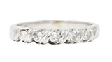 Vintage 0.30 CTW Diamond 14 Karat White Gold Twist Vintage Band Ring Wilson's Estate Jewelry