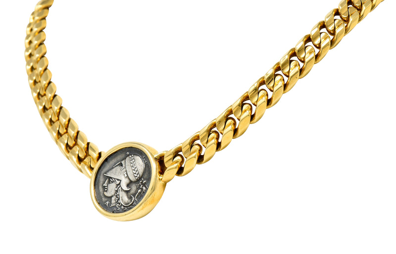 .11111 *Bulgari Ancient Coin 18 Karat Yellow Gold Athena Pegasus Monete Station NecklaceNecklace - Wilson's Estate Jewelry