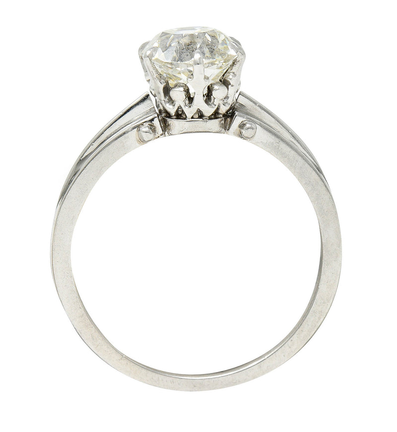 Edwardian 1.53 CTW Old Mine Platinum Engagement Ring GIARing - Wilson's Estate Jewelry