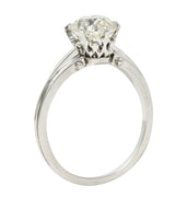 Edwardian 1.53 CTW Old Mine Platinum Engagement Ring GIARing - Wilson's Estate Jewelry