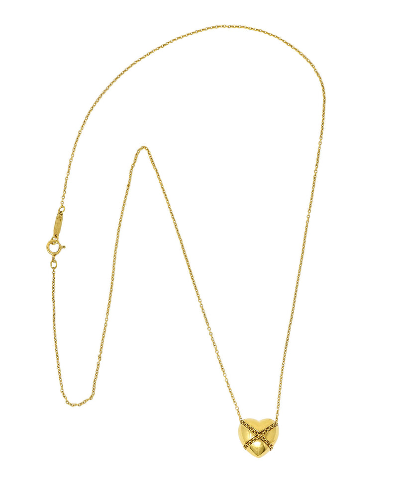 Tiffany & Co. Polished 18 Karat Gold Cross My Heart NecklaceNecklace - Wilson's Estate Jewelry