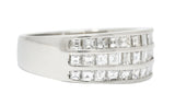 Modern 1.46 CTW Square Step Cut Diamond Platinum Channel Band RingRing - Wilson's Estate Jewelry