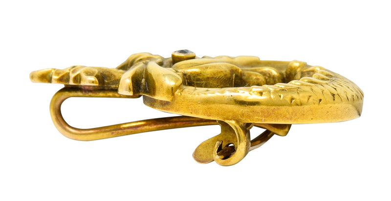 Art Nouveau Diamond 14 Karat Gold Sea Serpent BroochBrooch - Wilson's Estate Jewelry