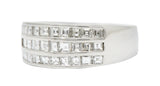 Modern 1.46 CTW Square Step Cut Diamond Platinum Channel Band RingRing - Wilson's Estate Jewelry