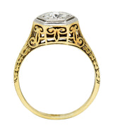 W.W. Fulmer & Co. 0.70 CTW Diamond Platinum-Topped 14 Karat Gold Engagement RingRing - Wilson's Estate Jewelry