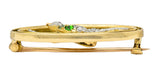 Bailey Banks & Biddle Demantoid Garnet Diamond Platinum-Topped 14 Karat Gold Dove BroochBrooch - Wilson's Estate Jewelry