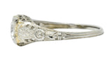 1920's Art Deco 0.35 CTW 18 Karat White Gold Floral Engagement RingRing - Wilson's Estate Jewelry