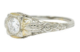 1920's Art Deco 0.35 CTW 18 Karat White Gold Floral Engagement RingRing - Wilson's Estate Jewelry