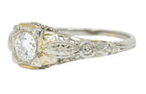 1920's Art Deco 0.35 CTW 18 Karat White Gold Floral Engagement RingRing - Wilson's Estate Jewelry