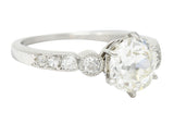 Edwardian 1.95 CTW Old Mine Diamond Platinum Engagement RingRing - Wilson's Estate Jewelry
