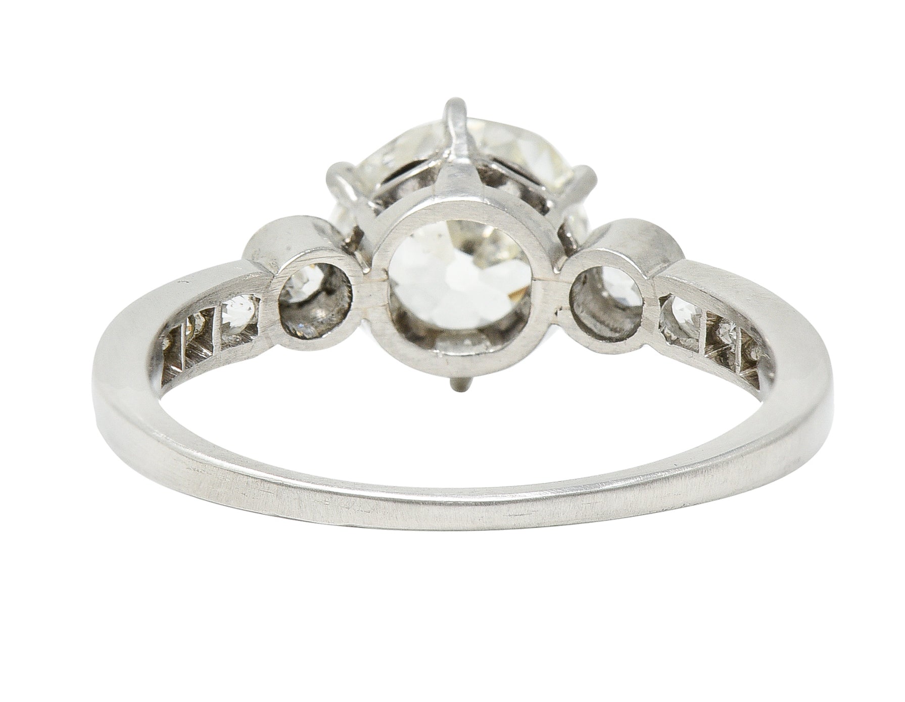 Edwardian 1.95 CTW Old Mine Diamond Platinum Engagement RingRing - Wilson's Estate Jewelry