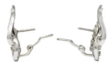 1950's Mid-Century 2.62 CTW Diamond Platinum Tendril EarringsEarrings - Wilson's Estate Jewelry