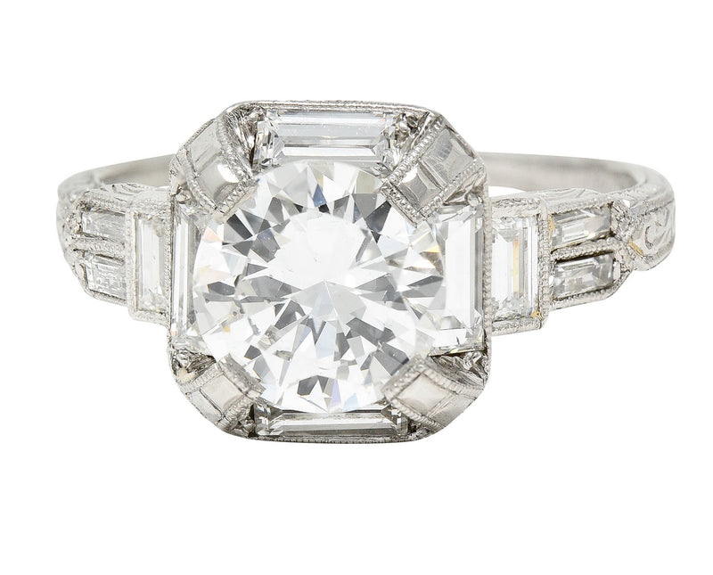 Art Deco 2.30 CTW Diamond Platinum Octagonal Engagement RingRing - Wilson's Estate Jewelry
