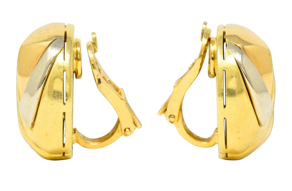 Bulgari Italian 18 Karat Tri-Colored Gold Vintage Ear-Clip EarringsEarrings - Wilson's Estate Jewelry