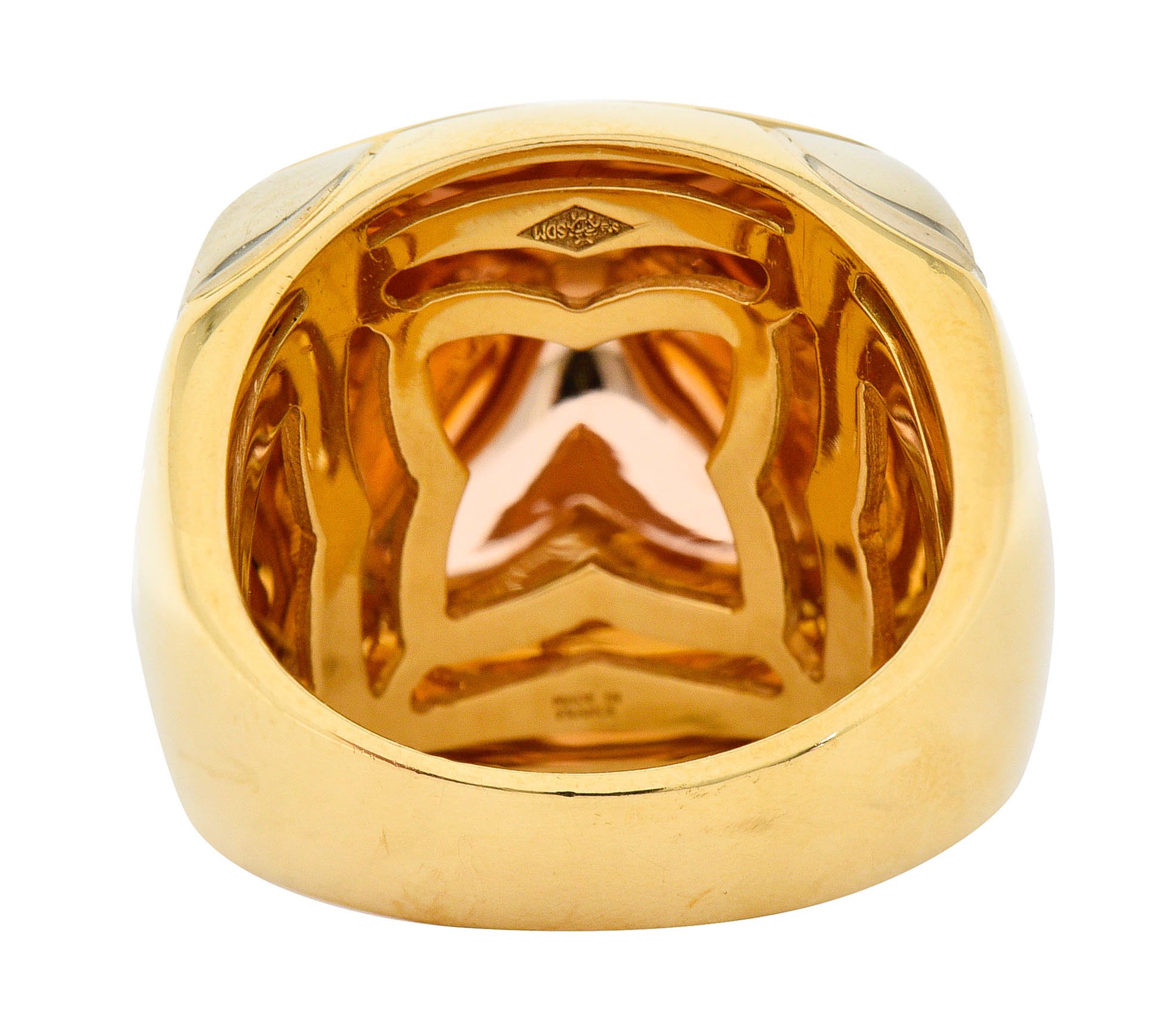 Bulgari 18 Karat Tri-Colored Gold Pyramide Band RingRing - Wilson's Estate Jewelry