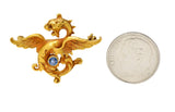 Henry Blank & Co. Art Nouveau Sapphire 14 Karat Gold Serpent Antique Brooch
