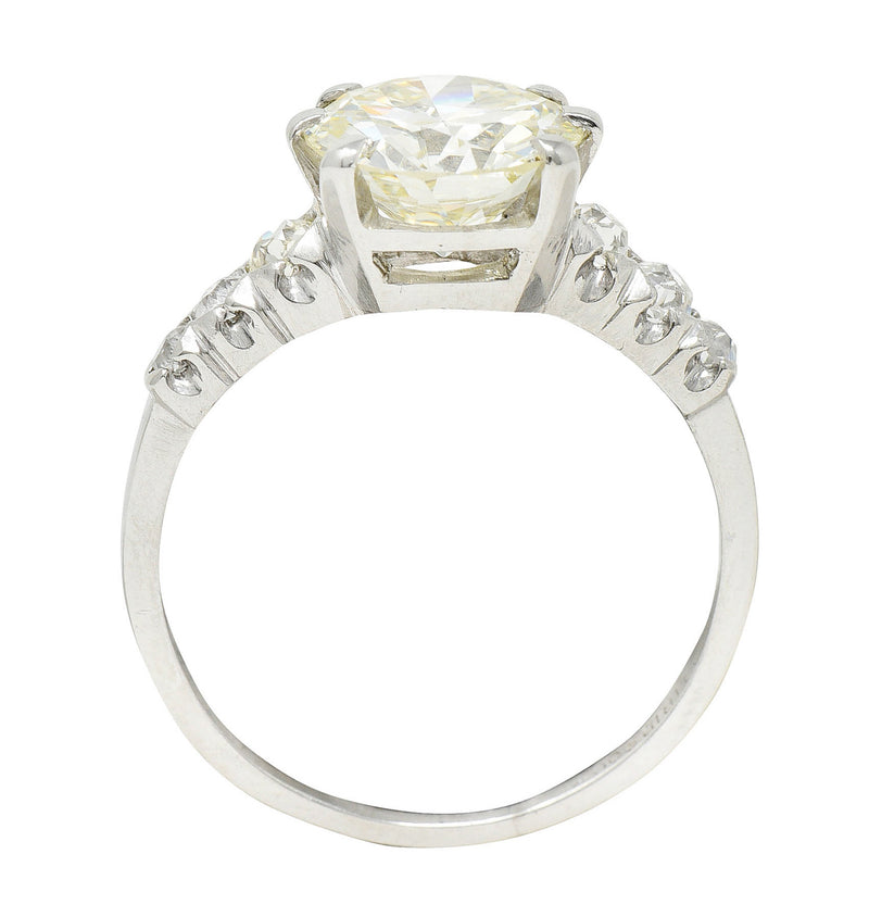 1950's Mid-Century 2.74 CTW Diamond Platinum Engagement RingRing - Wilson's Estate Jewelry