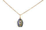 Russian Rose Cut Diamond Sterling Silver 14 Karat Gold Egg Pendant Necklace Circa 1920Necklace - Wilson's Estate Jewelry