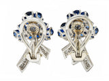 Mid-Century 4.55 CTW Sapphire Diamond Platinum Bouquet Earrings Circa 1950Earrings - Wilson's Estate Jewelry