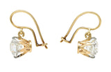 Victorian 3.18 CTW Diamond Platinum 14 Karat Gold Carriage Coach Cover Drop EarringsEarrings - Wilson's Estate Jewelry