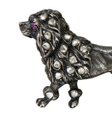 1860's Victorian Diamond Ruby Silver-Topped 14 Karat Gold Poodle BroochBrooch - Wilson's Estate Jewelry