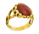 Art Nouveau Carnelian 14 Karat Gold Whiplash Unisex RingRing - Wilson's Estate Jewelry