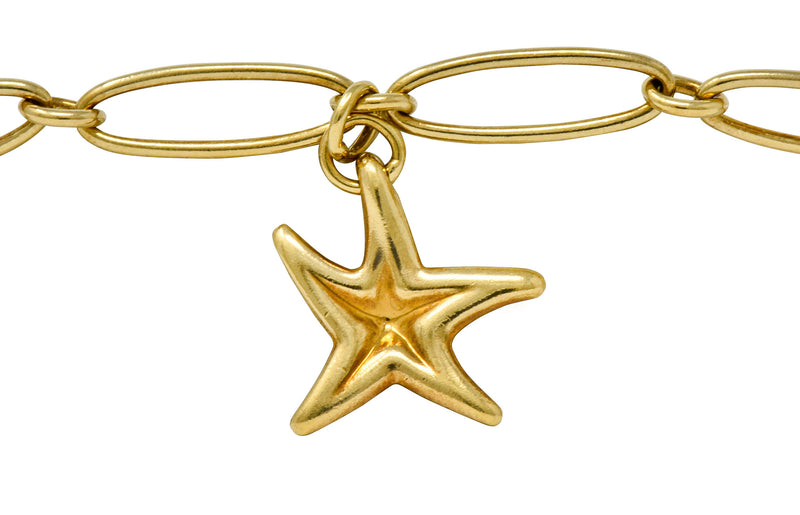 Elsa Peretti Tiffany & Co. Spain 18 Karat Gold Starfish Charm Bracelet