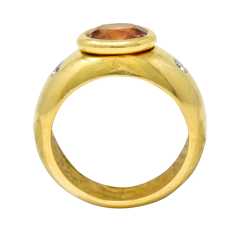 H. Stern Imperial Topaz Diamond 18 Karat Gold Unisex Vintage Band RingRing - Wilson's Estate Jewelry