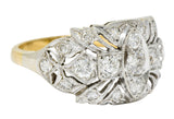 Edwardian 0.95 CTW Diamond 14 Karat Two-Tone Gold Dinner Band RingRing - Wilson's Estate Jewelry