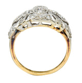 Edwardian 0.95 CTW Diamond 14 Karat Two-Tone Gold Dinner Band RingRing - Wilson's Estate Jewelry