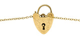 Antique 9 Karat Gold British Heart Padlock Charm Braceletbracelet - Wilson's Estate Jewelry