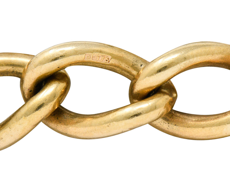 Antique 9 Karat Gold British Heart Padlock Charm Braceletbracelet - Wilson's Estate Jewelry