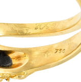 Carrera Y Carrera Diamond 18 Karat Two-Tone Gold Ecuestre Horse Vintage Band Ring Wilson's Estate Jewelry