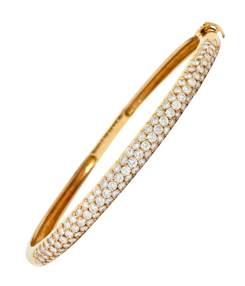Van Cleef & Arpels 2.42 CTW Diamond 18 Karat Gold French Pave Bangle Braceletbracelet - Wilson's Estate Jewelry