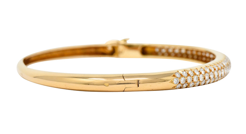 Van Cleef & Arpels 2.42 CTW Diamond 18 Karat Gold French Pave Bangle Braceletbracelet - Wilson's Estate Jewelry