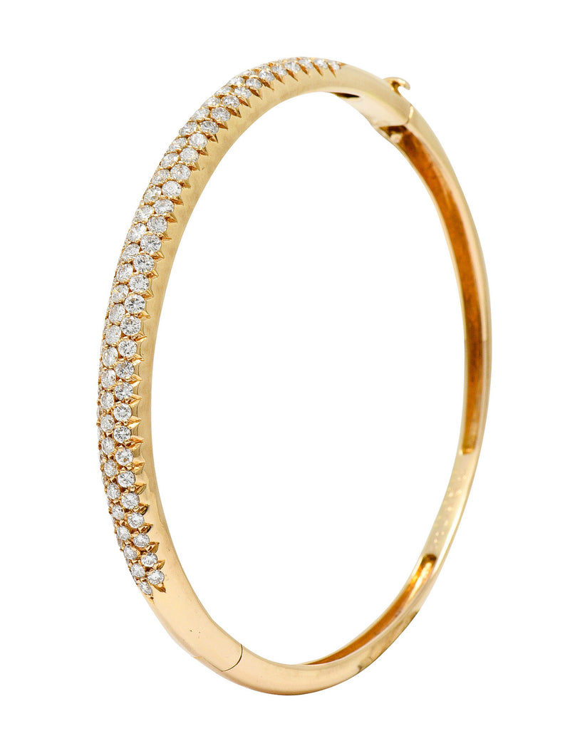 Van Cleef & Arpels 2.42 CTW Diamond 18 Karat Gold French Pave Bangle Braceletbracelet - Wilson's Estate Jewelry