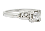 Retro 0.40 CTW Diamond 14 Karat White Gold Engagement RingRing - Wilson's Estate Jewelry