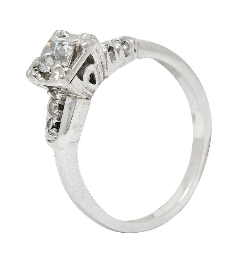 Retro 0.40 CTW Diamond 14 Karat White Gold Engagement RingRing - Wilson's Estate Jewelry