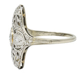 Edwardian Diamond Platinum-Topped 18 Karat White Gold Dinner RingRing - Wilson's Estate Jewelry