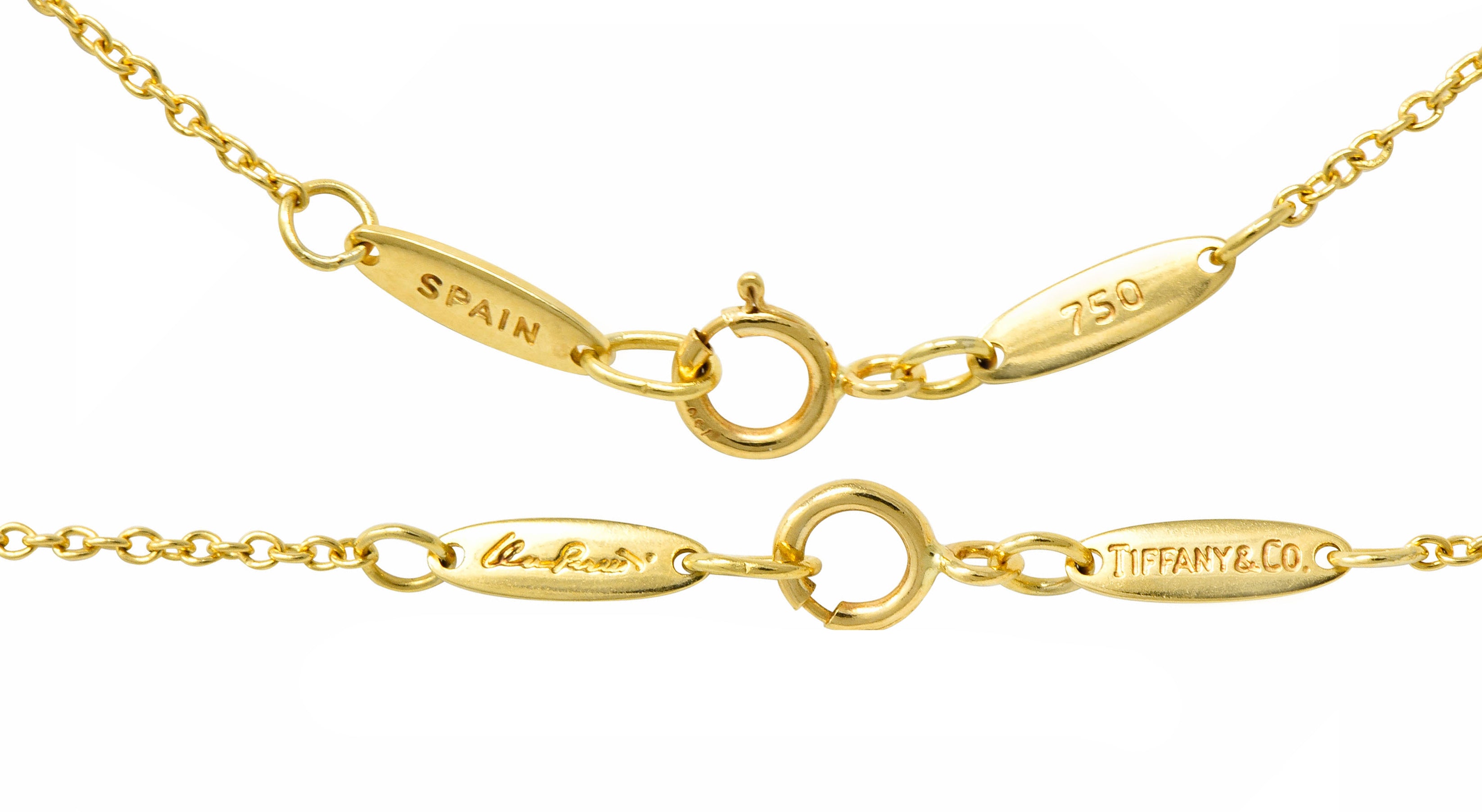 2003 Tiffany & Co. 18 Karat Gold Circular Atlas Pendant Necklace - Wilson's Estate Jewelry