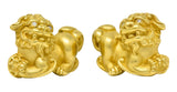 Vintage Kieselstein Cord Diamond 18 Karat Yellow Gold Chinese Lion EarringsEarrings - Wilson's Estate Jewelry
