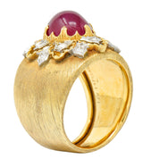 Buccellati 4.95 CTW Ruby Diamond 18 Karat Gold Italian Cluster RingRing - Wilson's Estate Jewelry