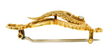 Riker Brothers Art Nouveau Diamond 14 Karat Gold Serpent Dragon Pendant BroochBrooch - Wilson's Estate Jewelry