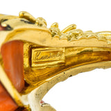 1968 Kutchinsky Diamond Coral 18 Karat Gold Vintage Bypass RingRing - Wilson's Estate Jewelry
