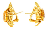 Schlumberger Tiffany & Co. Citrine 18 Karat Yellow Gold Vintage Woven Gold Nest Earrings Wilson's Estate Jewelry