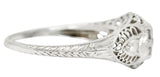 Late Edwardian 0.60 CTW Diamond Platinum Trellis Engagement RingRing - Wilson's Estate Jewelry