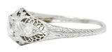 Late Edwardian 0.60 CTW Diamond Platinum Trellis Engagement RingRing - Wilson's Estate Jewelry